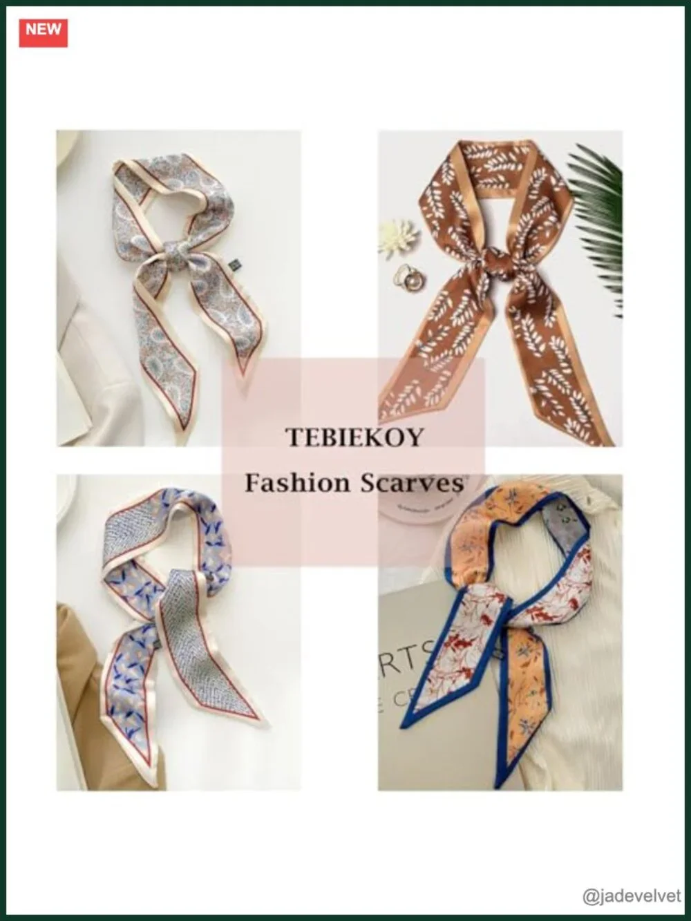 4 Pack Multifunctional Boho Satin Scarves for Women Headband Hair Accessories